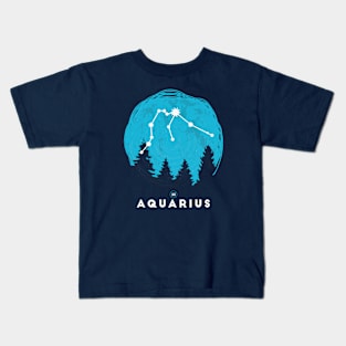 Retro Aquarius Zodiac Sign // Vintage Astrology Kids T-Shirt